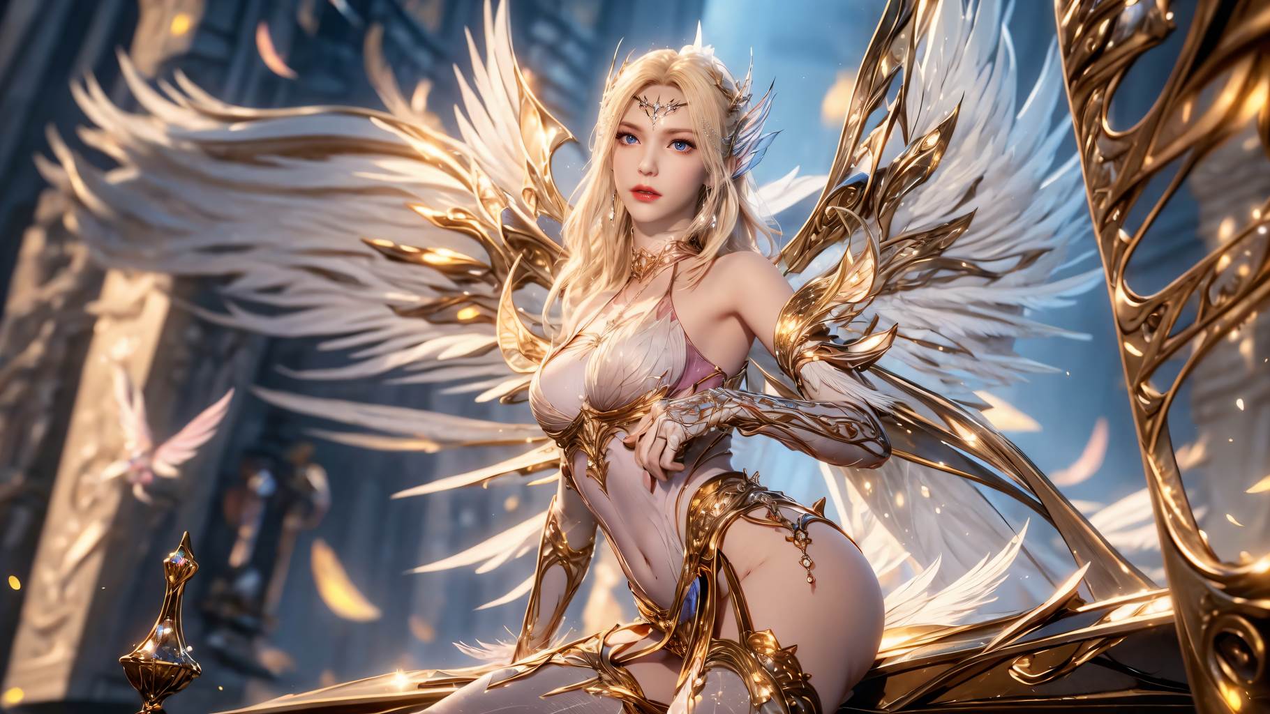 图片[32]-AI绘画 759 千仞雪-六翼天使[49P] – 速更版-美库