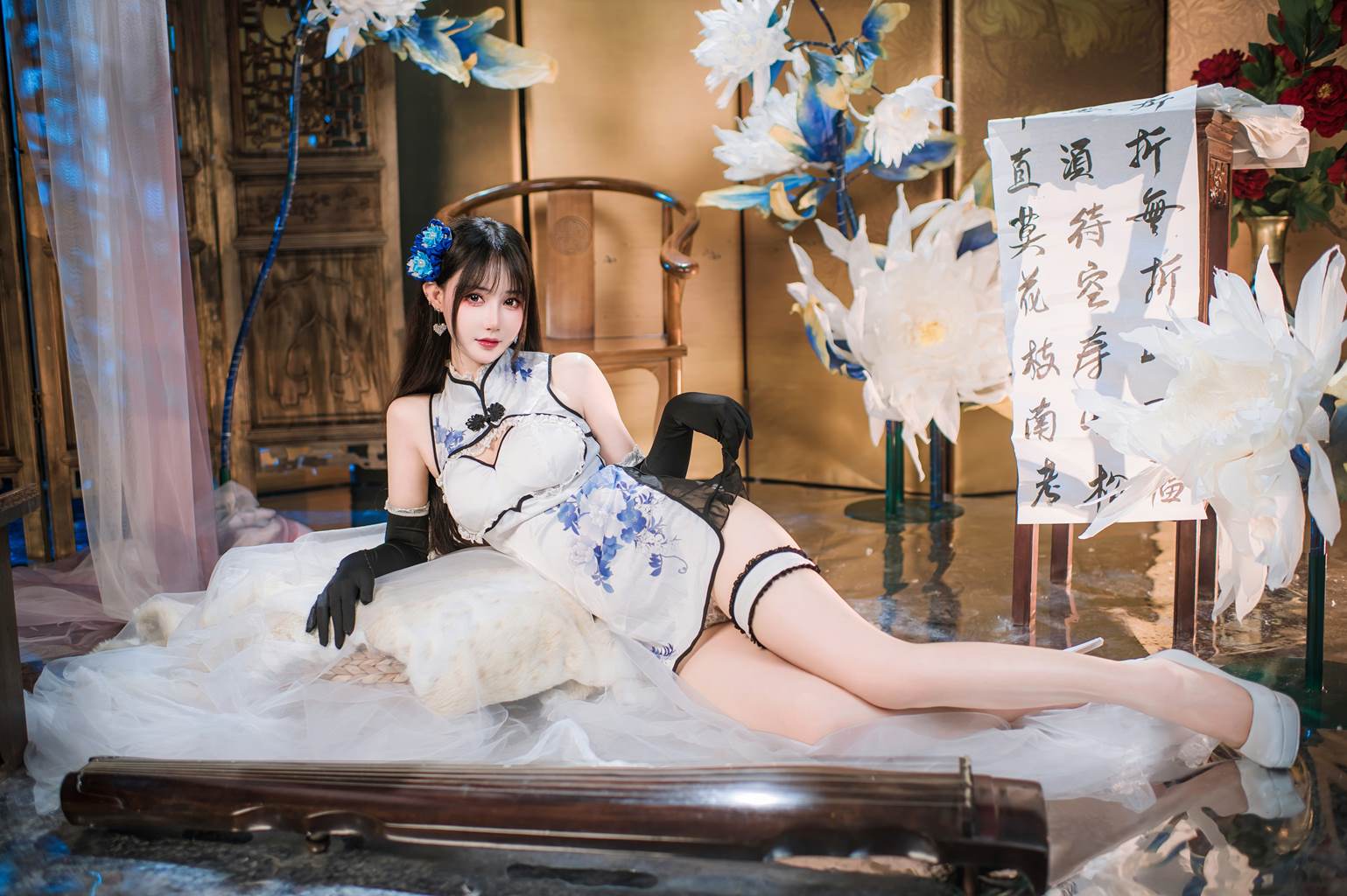 图片[10]-羽生三未图集 – 瓶儿 青花瓷旗袍[25P] – 速更版-美库