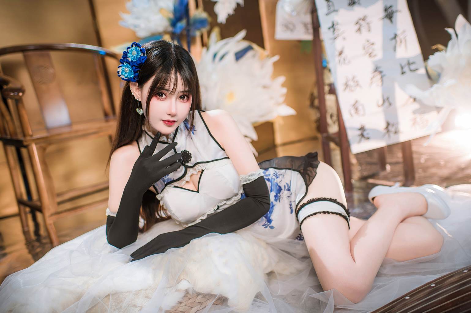 图片[17]-羽生三未图集 – 瓶儿 青花瓷旗袍[25P] – 速更版-美库