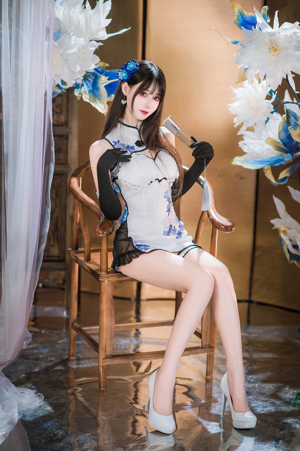 图片[19]-羽生三未图集 – 瓶儿 青花瓷旗袍[25P] – 速更版-美库