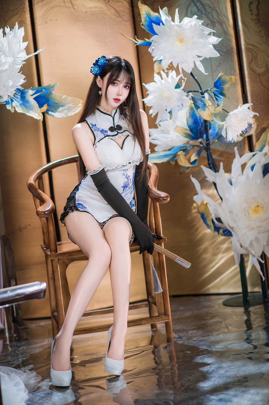 图片[20]-羽生三未图集 – 瓶儿 青花瓷旗袍[25P] – 速更版-美库