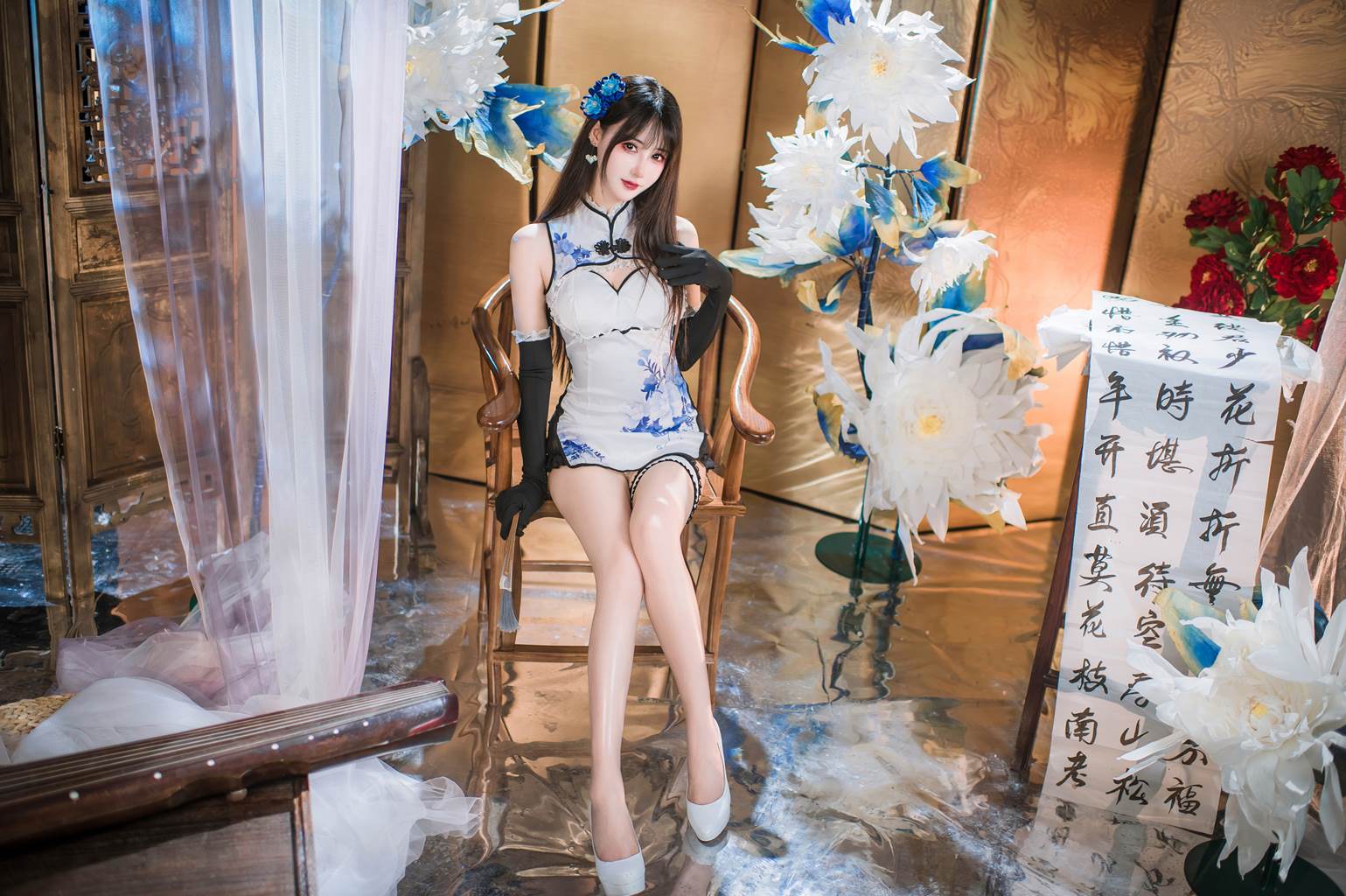 图片[22]-羽生三未图集 – 瓶儿 青花瓷旗袍[25P] – 速更版-美库