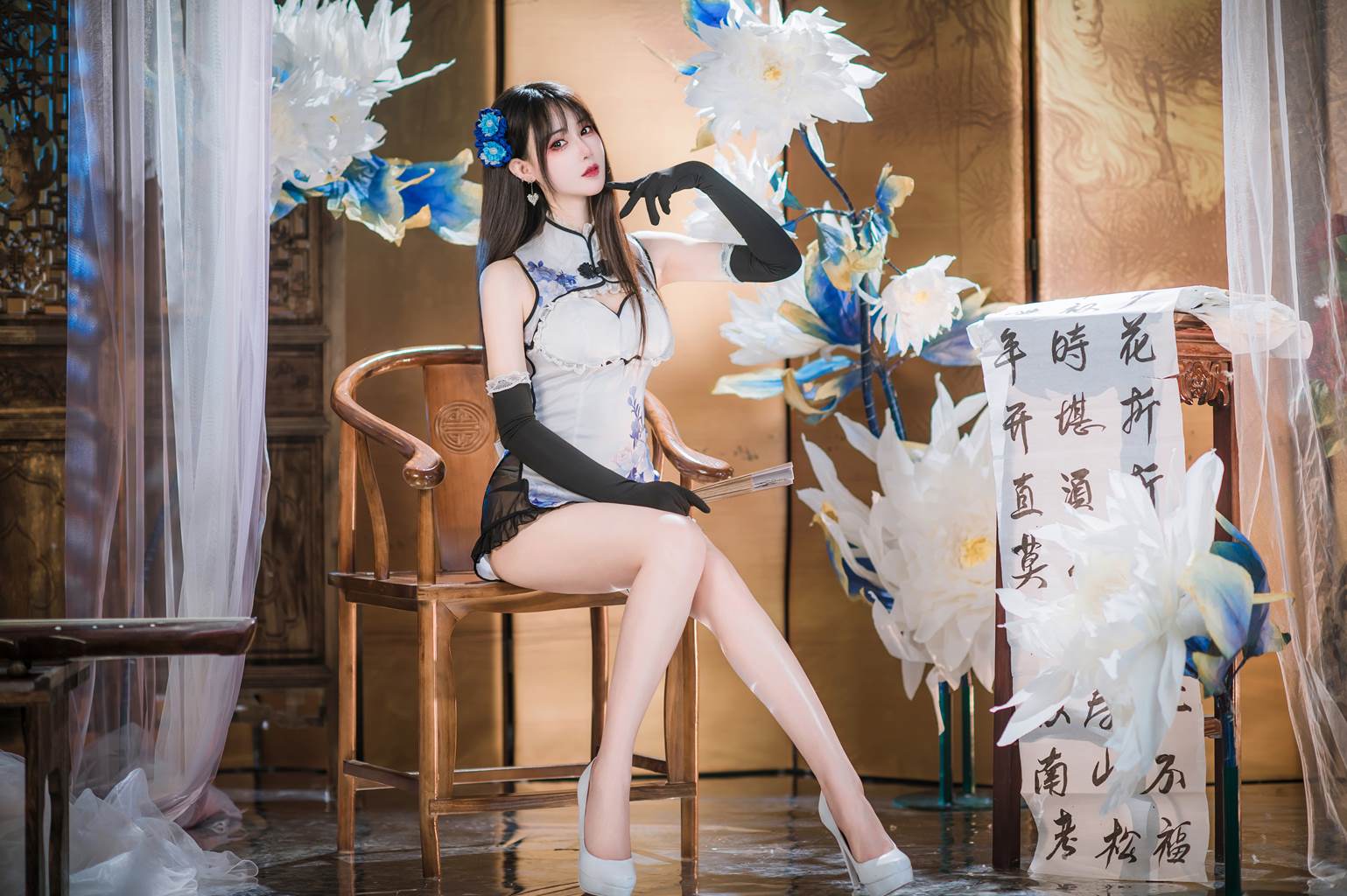 图片[23]-羽生三未图集 – 瓶儿 青花瓷旗袍[25P] – 速更版-美库