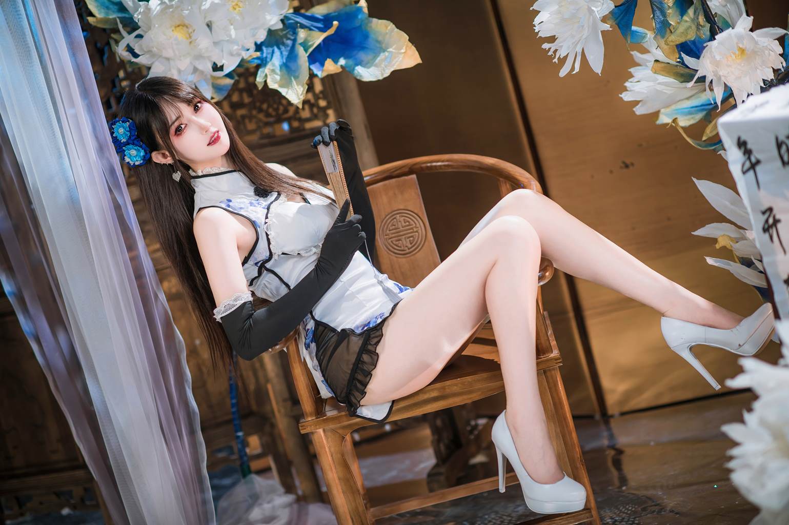 图片[26]-羽生三未图集 – 瓶儿 青花瓷旗袍[25P] – 速更版-美库