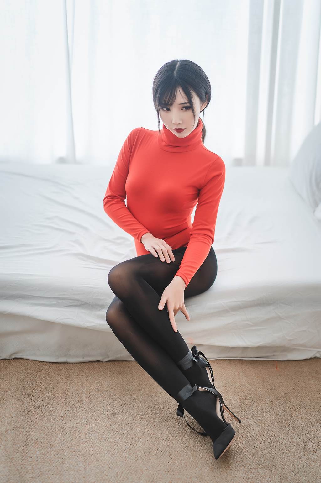 图片[14]-面饼仙儿 – 皮裤连体红毛衣[15P] – 速更版-美库