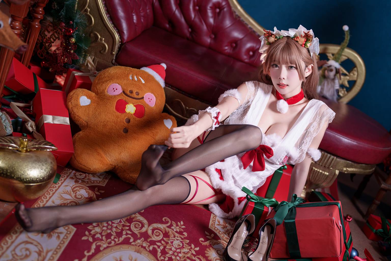 图片[18]-香草喵露露 – 圣诞红白场景[21P] – 速更版-美库