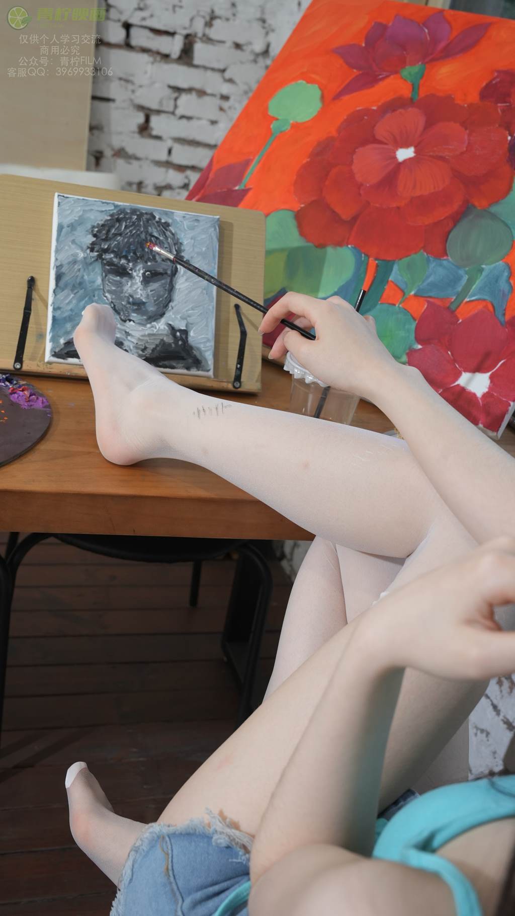 图片[26]-青柠映画 NO.023 – 小小 画室 蓝吊带抹胸[110P] – 速更版-美库