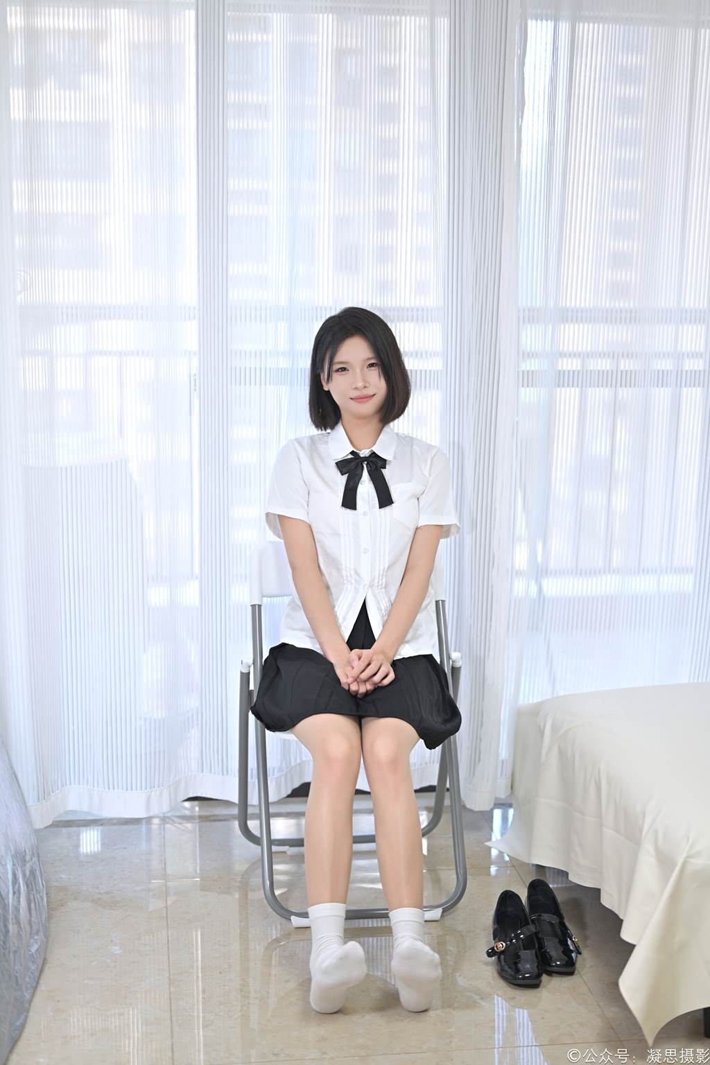 图片[45]-凝思摄影 NO.028 小睿-制服、连裤肉丝、短白袜、小皮鞋[142P] – 速更版-美库