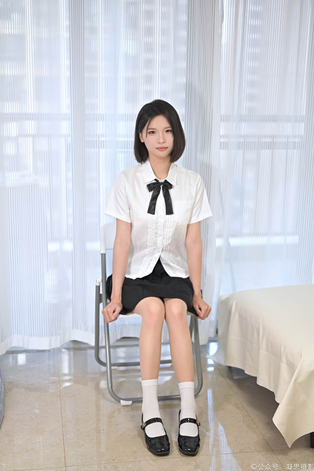 图片[137]-凝思摄影 NO.028 小睿-制服、连裤肉丝、短白袜、小皮鞋[142P] – 速更版-美库