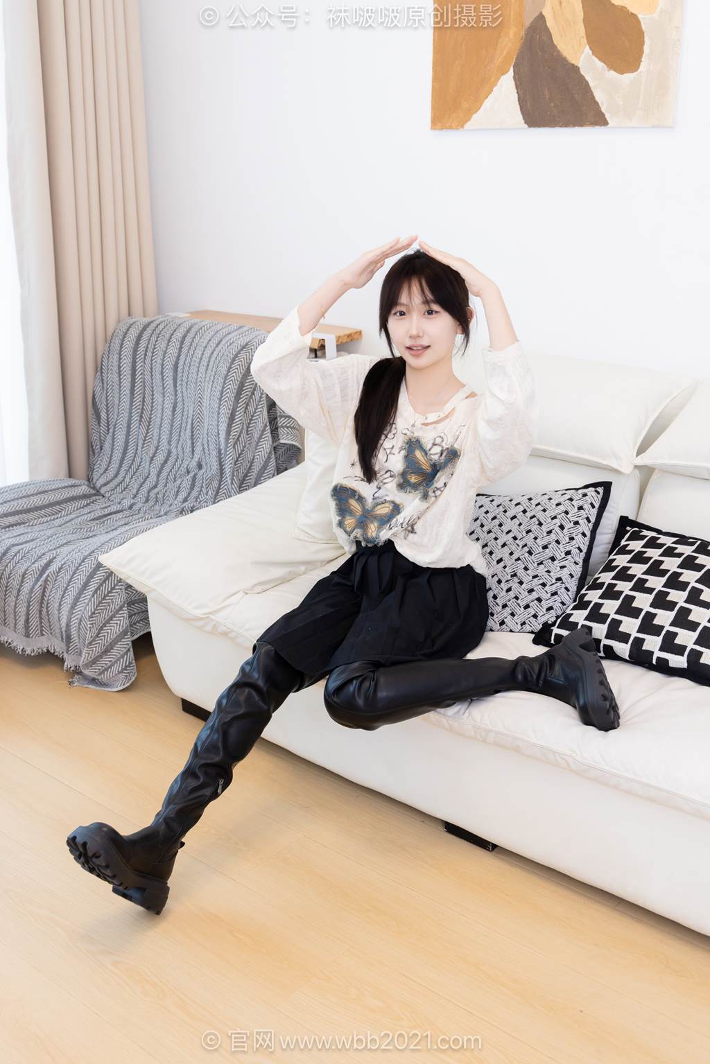 图片[15]-[BoBoSocks袜啵啵]NO.602 香菜-长靴、白棉袜、薄黑丝[144P] – 速更版-美库