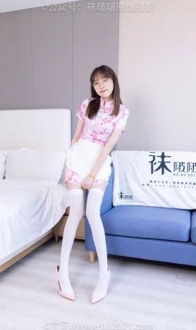 [BoBoSocks袜啵啵]NO.451 稚予-旗袍、高跟鞋、白色过膝厚白丝[105P]