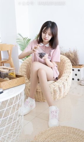 [BoBoSocks袜啵啵]NO.163 小甜豆-空军一号板鞋、白棉袜、肉丝[87P]