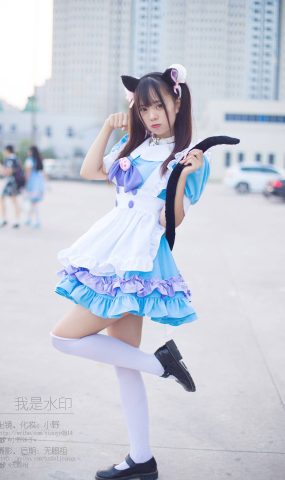 萌系小野妹字w – 蓝色系猫娘