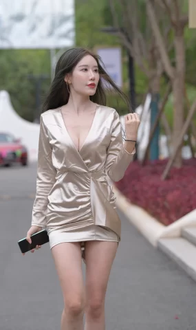 唯美街拍 NO.1040 姓感纯色迷你包臀裙美女 (1) [84P]