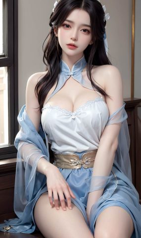 AI绘画 732 蓝色裙摆[56P]