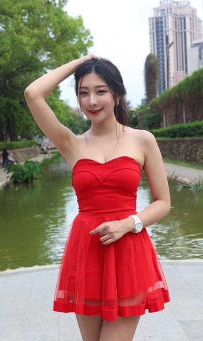 唯美街拍 NO.009 红色丽人