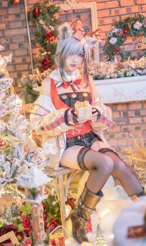 周叽是可爱兔兔 – 圣诞黑丝兽耳[18P]