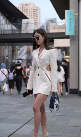 唯美街拍 NO.1042 戴着黑色墨镜的漂亮小解解 [37P]