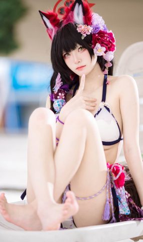 九柒喵 – 蔚蓝档案 狐坂若藻 泳装[19P]