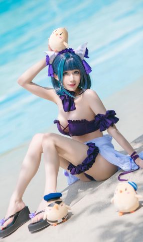 Tomoyo醬 – 碧藍 柴郡泳裝[18P]