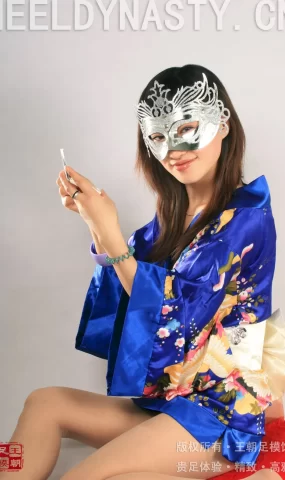 [王朝贵足]0023 室内套图 宣萱东瀛风情日式蓝色和服肉色丝袜系列A[40P]