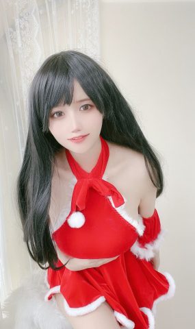 小仓千代w – 红色圣诞礼物裙[23P]