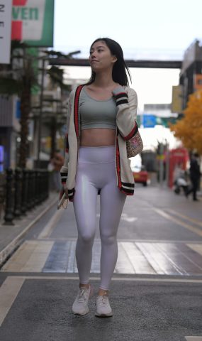 唯美街拍 NO.291 国色美图之闪闪发光的诱人仅身白裤（一） [80P]