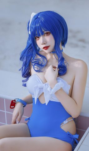 二佐Nisa – 碧蓝 圣路易斯泳装[26P]