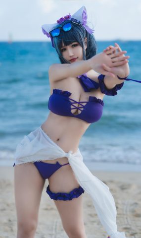 小仓千代w – 柴郡泳装[18P]