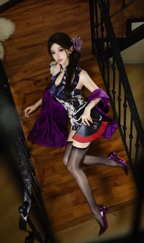 过期米线线喵 – 紫韵旗袍[20P]