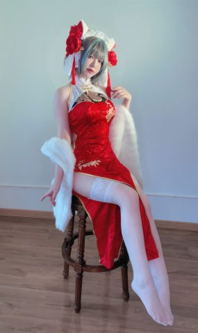 半半子  – 柴郡中华娘旗袍[45P]