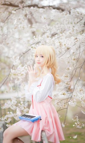 花柒Hana  – 宫园熏粉裙[9P]