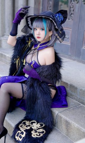网紅Coser@-桃夭葵 柴郡旗袍 [33P]