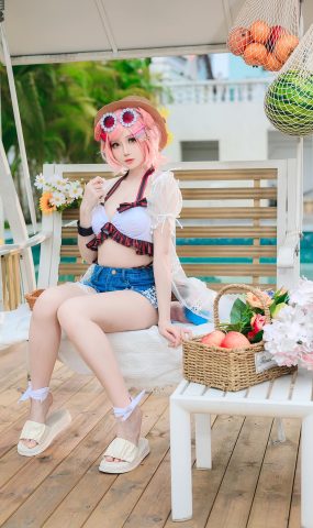 焖焖碳 – 明日方舟 澄闪泳装[22P]