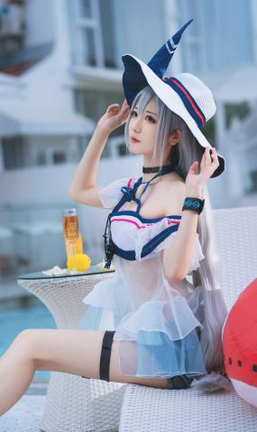 弥音音 明日方舟 斯卡蒂泳装 [24P]