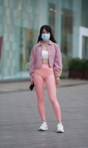 唯美街拍 NO.1062  粉色瑜伽裤女孩 (9) [57P]