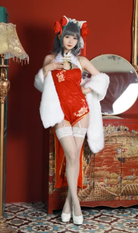 51酱 – 碧蓝航线 柴郡 新春旗袍[12P]