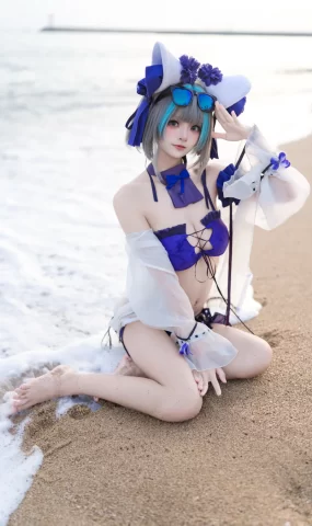 九柒喵 碧蓝航线 柴郡泳装[26P]