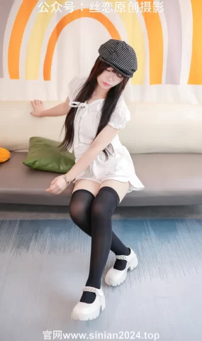 丝恋摄影 NO.066 泡芙-白色睡裙 厚肉丝袜 黑色玛丽珍[282P]