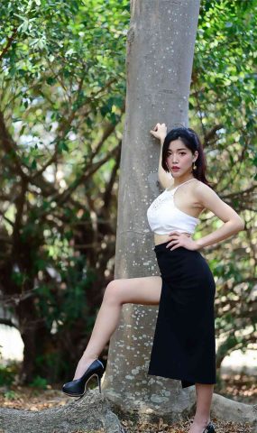 唯美街拍 NO.061 莎莎 露肚高衩長裙高跟美腿 [122P]