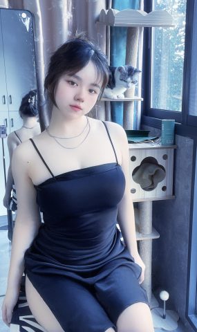 葱油饼  – 黑色绸缎裙[10P]