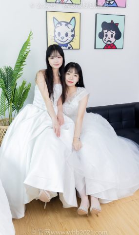 [BoBoSocks袜啵啵]NO.510 小甜豆&甜甜圈-两双高跟鞋、薄肉丝、薄白丝、婚纱主题、互相帮对方腿脚涂抹[96P]