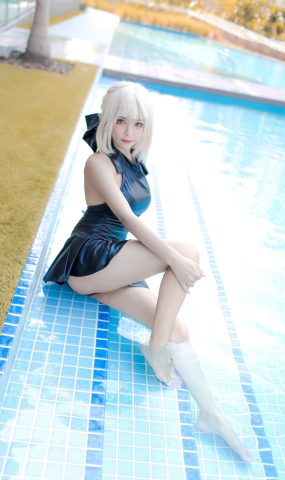 Kitkat Cosplay  – Saber Alter Swimsuit [29P]