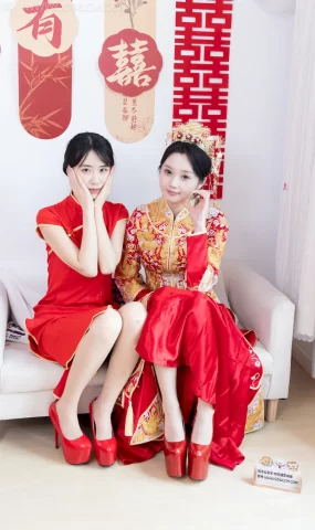 勿恋传媒 NO.2832 菜菜橙子-高跟鞋、人字拖、珠光薄肉丝、旗袍、秀禾服、挑鞋[159P]