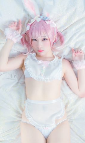 Mime弥美 – 白粉色兔女郎[30P]