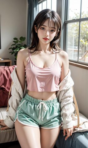 AI绘画 653 短裤少女居家[28P]